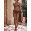 image:imageGORGLITTER Womens Fringe Crochet Cover Up See Thru Tie Side Bathing Suit Coverups Cruise WearChocolate Brown