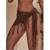 image:imageGORGLITTER Womens Fringe Crochet Cover Up See Thru Tie Side Bathing Suit Coverups Cruise WearChocolate Brown