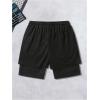 image:imageGORGLITTER Mens Graphic 2 in 1 Shorts Casual Gym Quick Dry Mesh Athletic Running Basketball Shorts with LinerBlack