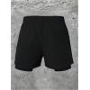 image:imageGORGLITTER Mens Graphic 2 in 1 Shorts Casual Gym Quick Dry Mesh Athletic Running Basketball Shorts with LinerBlack Graphic