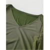 image:imageGORGLITTER Womens Bell Sleeve Tops Mesh Going Out Y2k Cute Westren Ruffle Tie Front Ruched Tops 2000s ClothingGreen