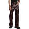 image:imageGORGLITTER Mens Leather Pants Y2K PU Straight Leg Baggy Pants Disco Pants TrousersCoffee Mocha Brown