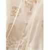 image:imageGORGLITTER Womens Boho Peasant Blouses Floral Embroidered Tops Summer Sheer Tie Front Flowy Long Sleeve Button Up ShirtsApricot