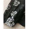 image:imageGORGLITTER Womens Boho Peasant Blouses Floral Embroidered Tops Summer Sheer Tie Front Flowy Long Sleeve Button Up ShirtsBlack