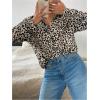 image:imageGORGLITTER Womens Cheetah Leopard Print Button Up Blouse Fall Long Sleeve Business Casual Office Work Shirt Top DressyApricot