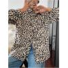 image:imageGORGLITTER Womens Cheetah Leopard Print Button Up Blouse Fall Long Sleeve Business Casual Office Work Shirt Top DressyApricot