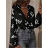 image:imageGORGLITTER Womens Floral Embroidered Boho Top Sheer Peasant Blouses Bishop Long Sleeve Button Down Shirts Dressy CasualBlack