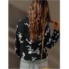 image:imageGORGLITTER Womens Floral Embroidered Boho Top Sheer Peasant Blouses Bishop Long Sleeve Button Down Shirts Dressy CasualBlack
