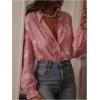 image:imageGORGLITTER Womens Floral Embroidered Boho Top Sheer Peasant Blouses Bishop Long Sleeve Button Down Shirts Dressy CasualPink