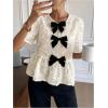 image:imageGORGLITTER Womens Floral Peplum Tops Bow Sheer Short Sleeve Ruffle Blouses Cute Babydoll Tops Summer Going Out OutfitsApricot