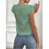 image:imageGORGLITTER Womens Flower Button Up Vintage Eyelet Blouse Dressy Casual Sleeveless Boho Cute Embroidered Western TopsGreen