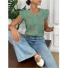 image:imageGORGLITTER Womens Flower Button Up Vintage Eyelet Blouse Dressy Casual Sleeveless Boho Cute Embroidered Western TopsGreen