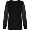 image:imageGORGLITTER Womens Long Sleeve Sequin Top Glitter Sheer Mesh Crew Neck Elegant Dressy Party Blouse ShirtBlack