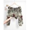 image:imageGORGLITTER Womens Plus Size Floral Embroidered Off The Shoulder Tops Mesh Sheer Bishop Sleeve Blouse Dressy Crop TopFloral Beige
