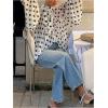 image:imageGORGLITTER Womens Polka Dots Sheer Tops Mesh Flowy Long Sleeve Blouses Vintage Tie Neck Chiffon Shirts Vacation OutfitsBlack and White