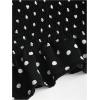 image:imageGORGLITTER Womens Polka Dots Top Blouse Bow Long Sleeve Boat Neck Smocked Waist Vintage Peplum ShirtBlack