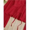 image:imageGORGLITTER Womens Tie Front Peplum Tops Blouse Dressy Casual Bow Long Sleeve Deep V Neck Shirts Crop Top Trendy 2025Burgundy