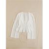 image:imageGORGLITTER Womens Tie Front Peplum Tops Blouse Dressy Casual Bow Long Sleeve Deep V Neck Shirts Crop Top Trendy 2025White