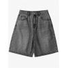 image:imageGORGLITTER Boys Baggy Jeans Jorts Denim Shorts Casual High Waist Wide Leg Loose Bottoms Shorts Knee LengthGrey Washed