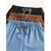 image:imageGORGLITTER Boys Drippy Shorts 3 Piece Cool Summer Slim Y2k Bandana Drawsring Waist Beach Boho Gym ShortsBlack Blue Khaki