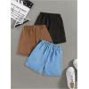 image:imageGORGLITTER Boys Drippy Shorts 3 Piece Cool Summer Slim Y2k Bandana Drawsring Waist Beach Boho Gym ShortsBlack Blue Khaki