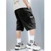 image:imageGORGLITTER Boys Jean Shorts Elastic Waist Wide Leg Denim Shorts Casual Cool Cargo JortsBlack
