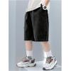 image:imageGORGLITTER Boys Jean Shorts Elastic Waist Wide Leg Denim Shorts Casual Cool Cargo JortsBlack