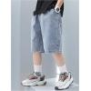 image:imageGORGLITTER Boys Jean Shorts Elastic Waist Wide Leg Denim Shorts Casual Cool Cargo JortsBlue