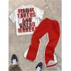 image:imageGORGLITTER Boys Y2K Outfits 2 Piece Short Sleeve Graphic Tee Shirts and Casual Wide Leg Pants Sets StreetwearMulticolor Red