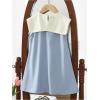 image:imageGORGLITTER Girls Bow Collared Short Dresses Cute Sleeveless Pearl Princess Summer Casual Party Flowy Skater Tank DressBlue