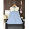 image:imageGORGLITTER Girls Bow Collared Short Dresses Cute Sleeveless Pearl Princess Summer Casual Party Flowy Skater Tank DressBlue