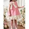 image:imageGORGLITTER Girls Bow Pearl Easter Dresses Summer Cute Graduation Princess Ruffle Sleeveless Party Skater Short DressPink