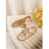 image:imageGORGLITTER Girls Cute Bow Flat Sandals Metallic Gold Ankle Strap Thong Slides Toe Post Vacation ShoesGold