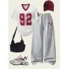 image:imageGORGLITTER Girls Cute Clothes 2 Piece Summer Sets Outfits Short Sleeve Y2K Jersey Shirts and Wide Leg Baggy SweatpantWhite and Grey