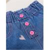 image:imageGORGLITTER Girls Cutet Jean Shorts Heart Print Elastic High Waisted Summer Beach Vacation Denim Shorts 2025Medium Wash