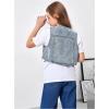 image:imageGORGLITTER Girls Denim Jean Jacket Vest Cute Summer Button Down Flap Pocket V Neck Western OutfitsBlue