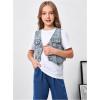 image:imageGORGLITTER Girls Denim Jean Jacket Vest Cute Summer Button Down Flap Pocket V Neck Western OutfitsBlue