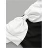 image:imageGORGLITTER Girls Dresses Bow Off Shoulder Knot Sleeveless Color Block Birthday Party Summer Cute Bodycon Short DressBlack