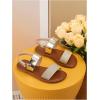 image:imageGORGLITTER Girls Flat Sandals Dressy Cute Summer Metallic Sparkly Open Toe Slides Vacation Beach Ankle Strap SandalsGold