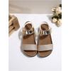 image:imageGORGLITTER Girls Flat Sandals Dressy Cute Summer Metallic Sparkly Open Toe Slides Vacation Beach Ankle Strap SandalsPink