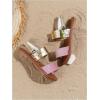 image:imageGORGLITTER Girls Flat Sandals Dressy Cute Summer Metallic Sparkly Open Toe Slides Vacation Beach Ankle Strap SandalsPink and Gold
