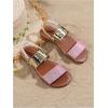 image:imageGORGLITTER Girls Flat Sandals Dressy Cute Summer Metallic Sparkly Open Toe Slides Vacation Beach Ankle Strap SandalsPink and Gold