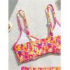 image:imageGORGLITTER Girls Floral Swimsuits Ruched Spaghetti Strap Bathing Suits Two Piece Bikini Sets BeachwearPink
