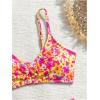 image:imageGORGLITTER Girls Floral Swimsuits Ruched Spaghetti Strap Bathing Suits Two Piece Bikini Sets BeachwearPink
