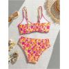 image:imageGORGLITTER Girls Floral Swimsuits Ruched Spaghetti Strap Bathing Suits Two Piece Bikini Sets BeachwearPink