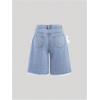 image:imageGORGLITTER Girls Jean Shorts Cute Bow Jorts Y2k Raw Hem High Waist Wide Leg Denim Bermuda Shorts Summer StreetwearDark Wash