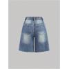 image:imageGORGLITTER Girls Jean Shorts Cute Bow Jorts Y2k Raw Hem High Waist Wide Leg Denim Bermuda Shorts Summer StreetwearMedium Wash