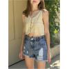 image:imageGORGLITTER Girls Jean Shorts Cute Summer Trendy Fashion Ripped Denim Shorts High Waist Straight Leg Clothes JortsDark Blue