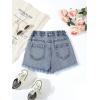 image:imageGORGLITTER Girls Jean Shorts Cute Summer Trendy Fashion Ripped Denim Shorts High Waist Straight Leg Clothes JortsDark Blue