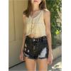 image:imageGORGLITTER Girls Jean Shorts Cute Summer Trendy Fashion Ripped Denim Shorts High Waist Straight Leg Clothes JortsDark Grey